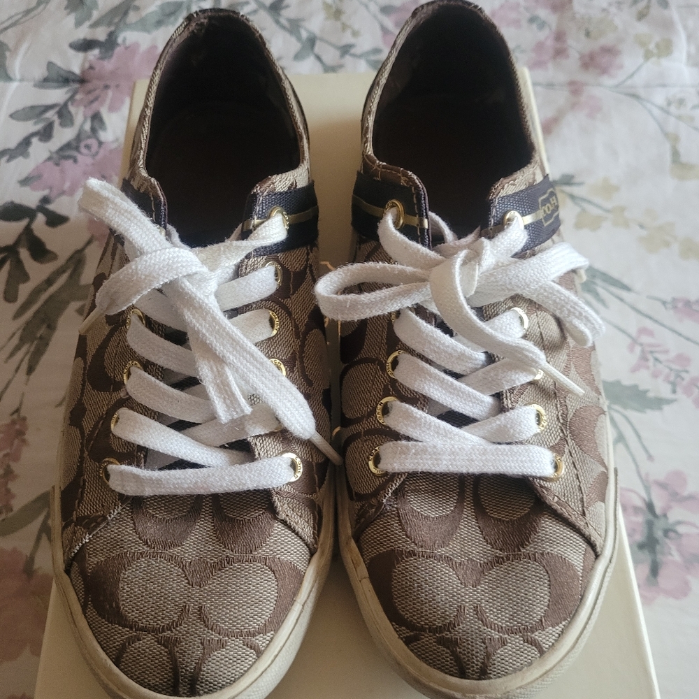Coach monogram tennis shoes